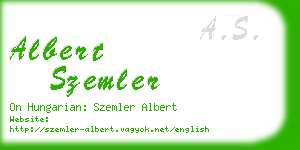 albert szemler business card